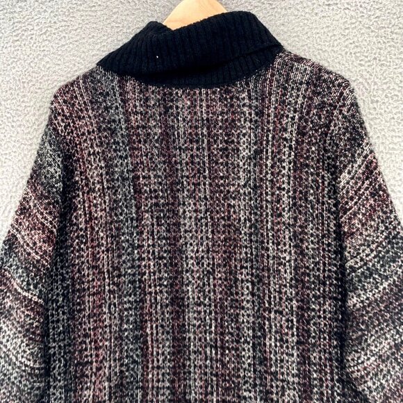 J Jill Sweater Womens One Size Black Multi Pure Jill Oversized Cowl Neck Slouchy - Picture 3 of 10